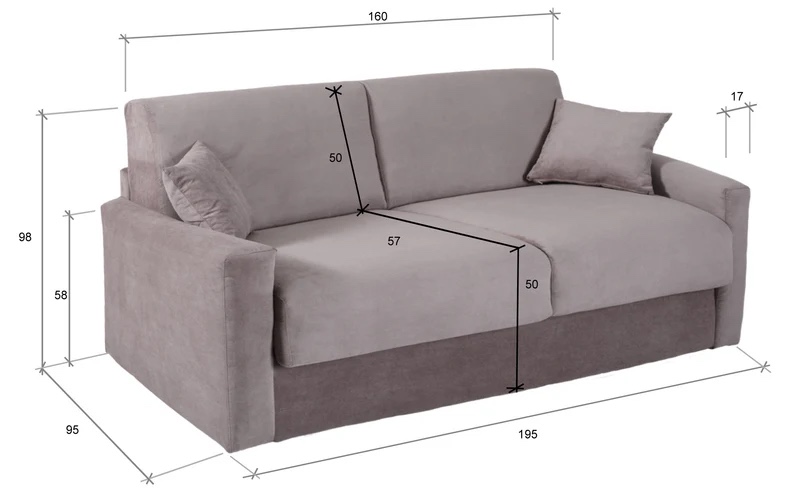 Canapea extensibila pat, Iris - imagine 5